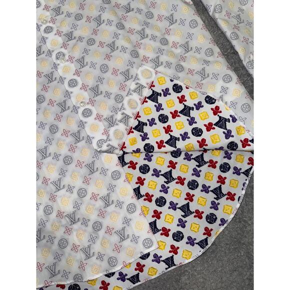 Louis Vuitton LVSE Regular Long Sleeve DNA Logo Monogram Button Up Down Shirt M - Picture 6 of 15